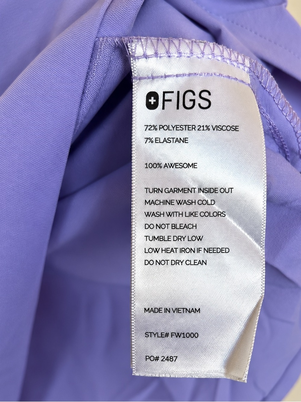 FIGS Catarina One-Pocket Scrub Top Lilac Purple Size Small FW1000 - Picture 3 of 3